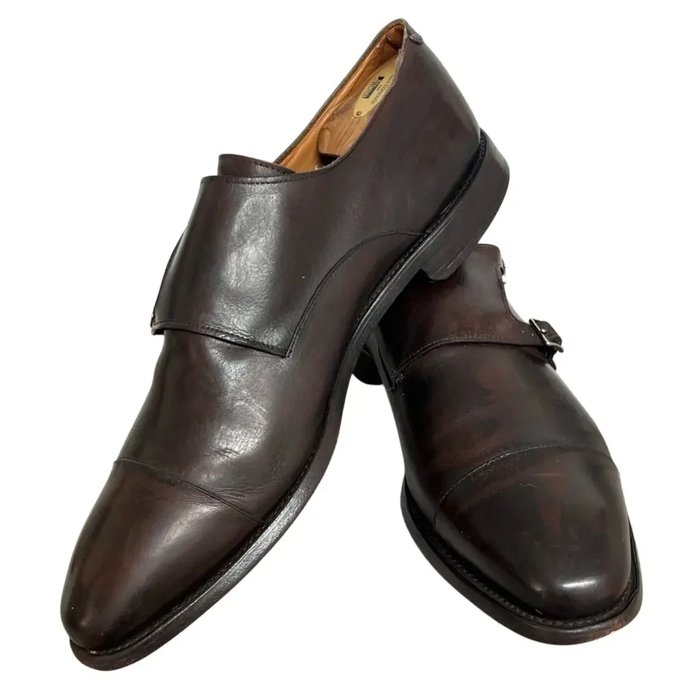 ALLEN EDMONDS Mora 2.0 Double Monk Strap Brown Leather Shoes Size 15 NICE